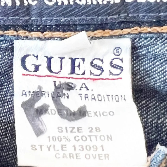 Guess Jeans Vintage America Ankle Slit Cropped  Capris Vintage 28 90’s Dark Wash - Picture 8 of 10